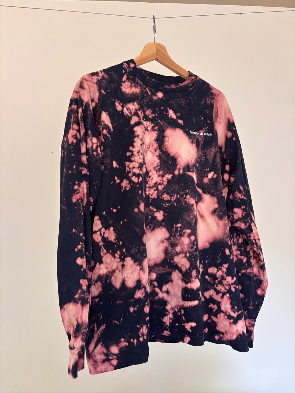 Sporty and Rick Navy and Pink Tie-Dye Long Sleeve